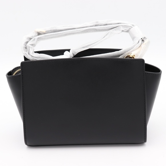 Michael Kors Selma Black Leather Studded Crossbody Bag - Picture 2 of 6